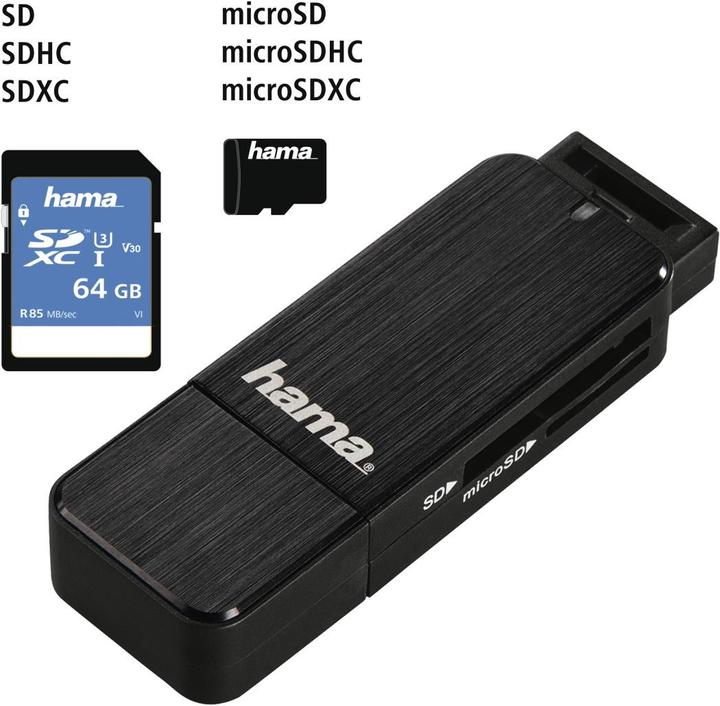 Actual product image Hama SD/microSD card reader (USB 3.0)