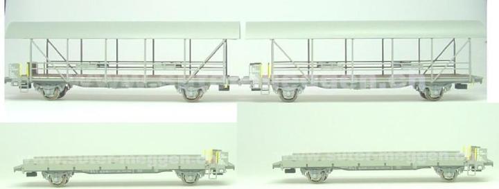 Image du produit Liliput BLS wagon de transport de voitures set 1 (2 wagons à monter + 2 wagons de transport avec toit) (Voie N)