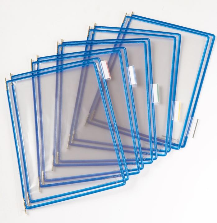 Actual product image Tarifold tdisplay pivot pin board, DIN A4, blue Plastic display board, with coloured sheathed pin board, DIN