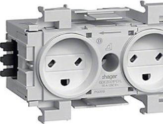 Produktbild Wexøe Ecoline 2xEDB stikkontakt for frontmontage RAL 9016