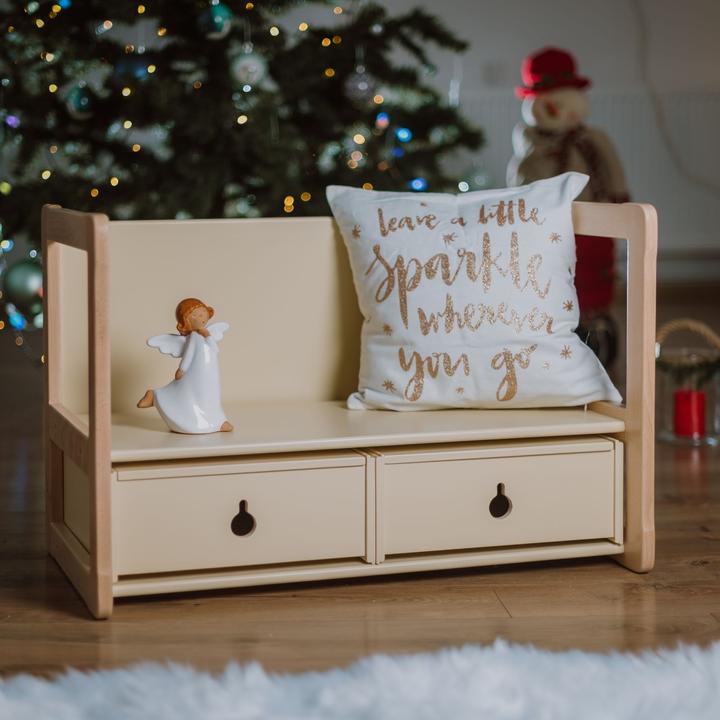 Produktbild Montessori XXL SET Tisch+2 Schubladen+Stuhl+Spiegel+Gestell- Natur ® Kindermöbel (Kindersitzgruppe)