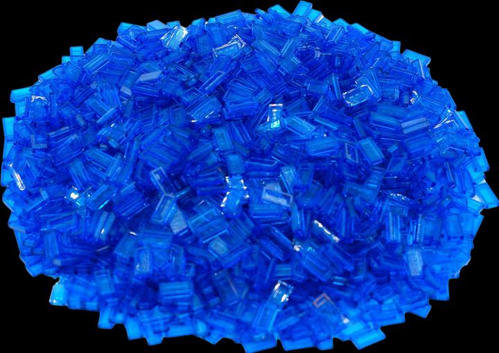 Actual product image LEGO 1x2 tiles transparent dark blue - 50 pieces - Trans blue tile 3069b (LEGO Accessories)
