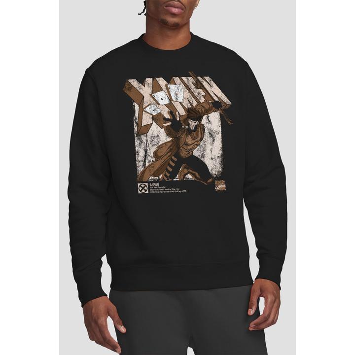 Actual product image Unisex Adult X-Men Gambit Infographic Sweatshirt (L)