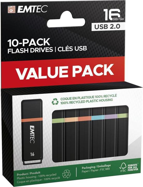 Produktbild Emtec K100 Mini Box 10-Pack (16 GB, USB-A)