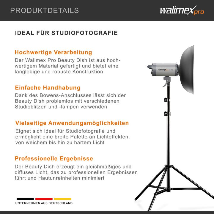 Produktbild Walimex pro Beauty Dish für & K 40cm (Beauty Dish, 40 cm)
