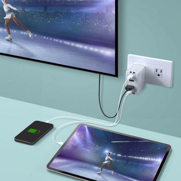 Immagine prodotto AVerMedia Dock di ricarica, EliteGO (GC313Pro) Bianco, 100W GaN, HDMI (Mac)