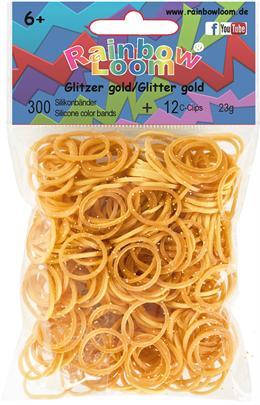 Produktbild Rainbow Loom Silikonbänder Glitzer Gold (12 Stk.)