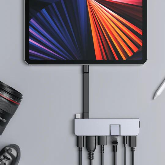 Image du produit Hyper Hub HD 7-en-2 USB-C pour MBPro M1/M2 bleu moyen (USB-C, 7 Ports)
