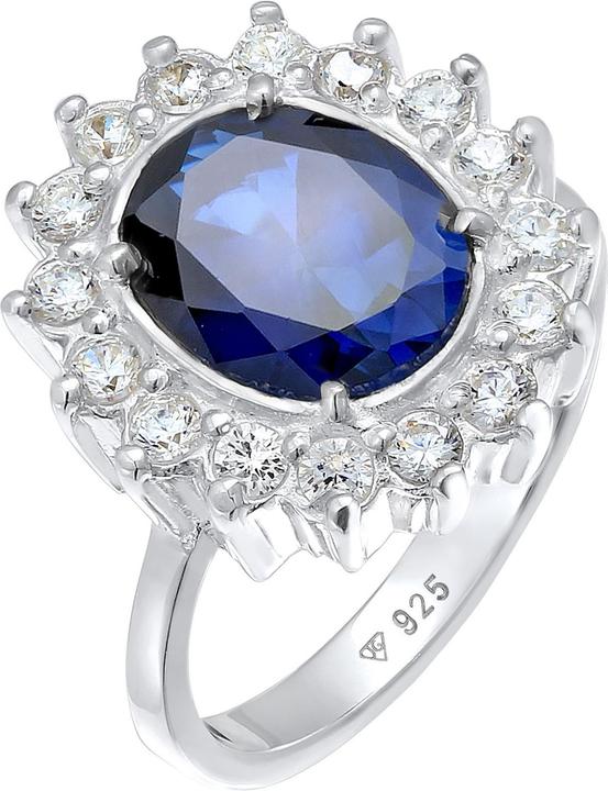 Produktbild Elli Ring Cocktailring Saphirblau Royal Zirkonia 925 Silber (52, 925 Silber)