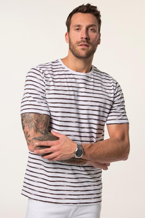 Produktbild JP1880 JP 1880 Herren grosse Grössen T-Shirt, Halbarm, Ringel offwhite 7XL 836180200-7XL (7XL)