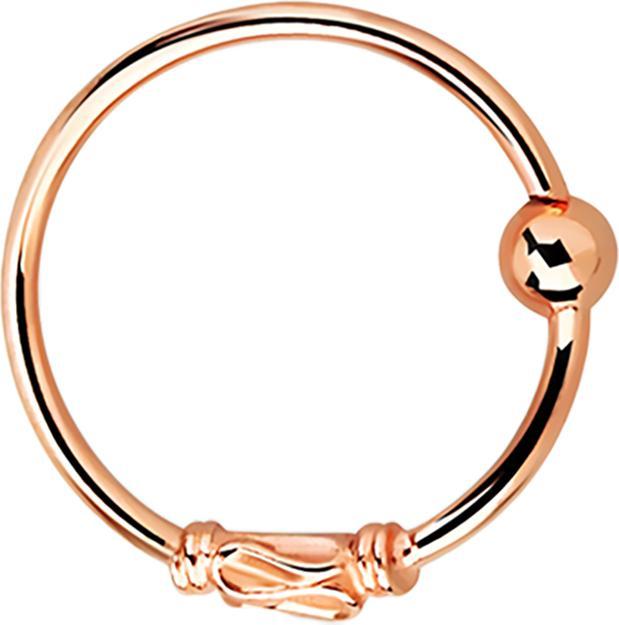Star Piercing Micro Piercing Ring mit kleiner Seilwindung und Drahtmuster rosegold (925 Sterlingsilber, ohne Messing)