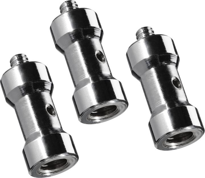Actual product image Walimex Set 3x Spigot Gewinde Adapter 3/8" auf 1/4" Fotografie Kamera Zubehör (Stand adapter)