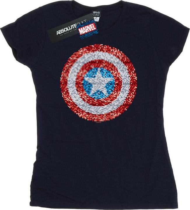 Immagine prodotto Captain America Pixelated Shield Maglietta Donna (M)