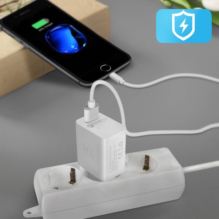 Immagine prodotto Avizar Adattatore di alimentazione Qualcomm Quick Charge 3.0 3A + cavo Lightning (18 W)