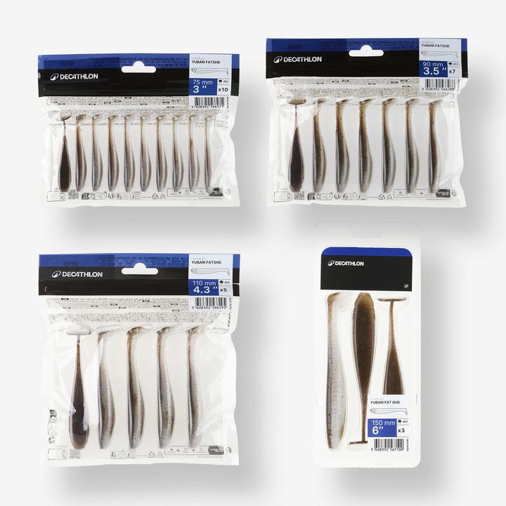 Image du produit Caperlan Leurre souple pêche YUBARI FAT SHAD avec Attractant Ruffe (9 cm)