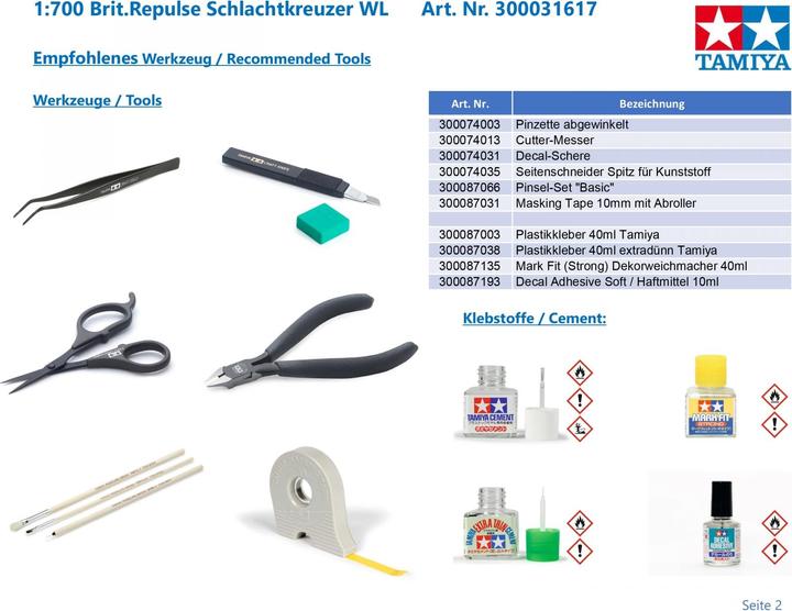 Produktbild Tamiya 1:700 Brit.Repulse Schlachtkreuzer WL