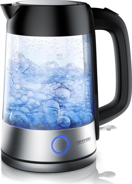Arendo Roestvrijstalen glazen waterkoker (1.70 l)