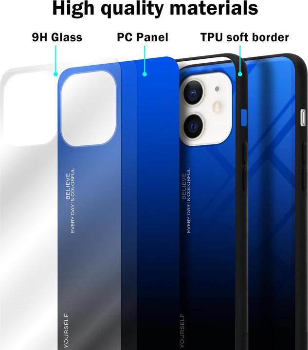 Image du produit Cadorabo Couverture en verre TPU 2 couleurs (Apple iPhone 12 mini)