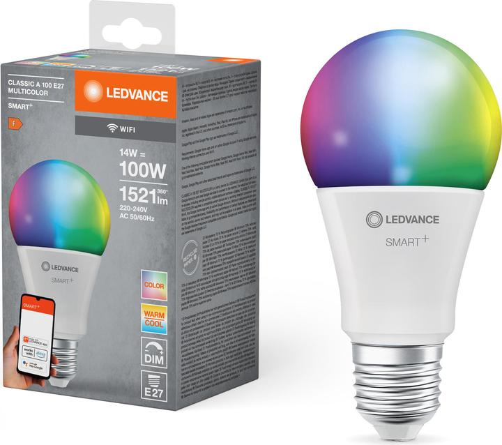 Produktbild Ledvance Smart+ Wifi Classic (E27, 14 W, 1521 lm, 1 x, F)