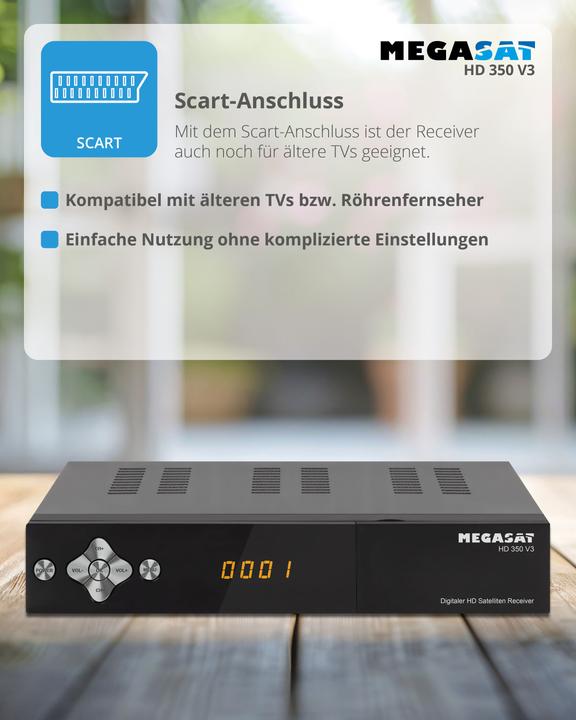 Actual product image Megasat HD 350 V3 - Satellite TV Receiver (0.00 GB, DVB-S, DVB-S2)