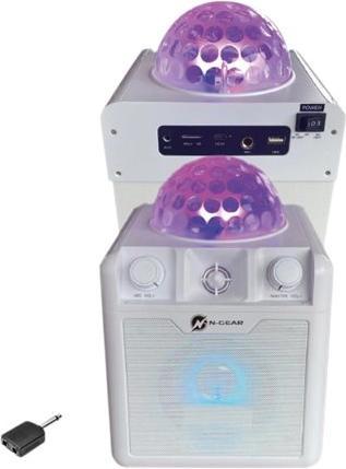 Immagine prodotto N-Gear DISCO410 ( ) Altoparlante Bluetooth per karaoke e feste con palla da discoteca, effetti luce e (6 h, Corrente elettrica)