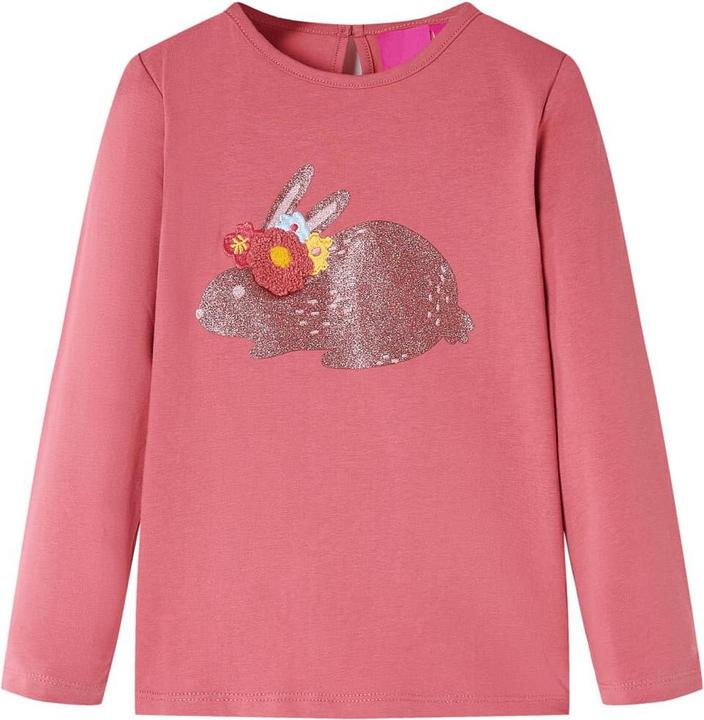 VidaXL Kinder-Langarmshirt Altrosa 140,Material: 95 % Baumwolle. 5 (140)