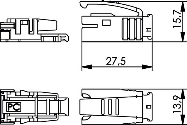 Actual product image Telegärtner STX Bend protection sleeve, orange, for RJ45 plug cat.6, order no. J80026A0000