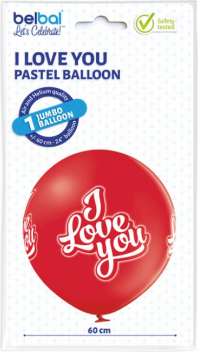 Produktbild Belbal Riesenballons I LOVE YOU 60 cm