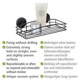 Produktbild Wenko Vacuum-Loc Wandablage schwarz (26 x 14 x 6.5 cm)
