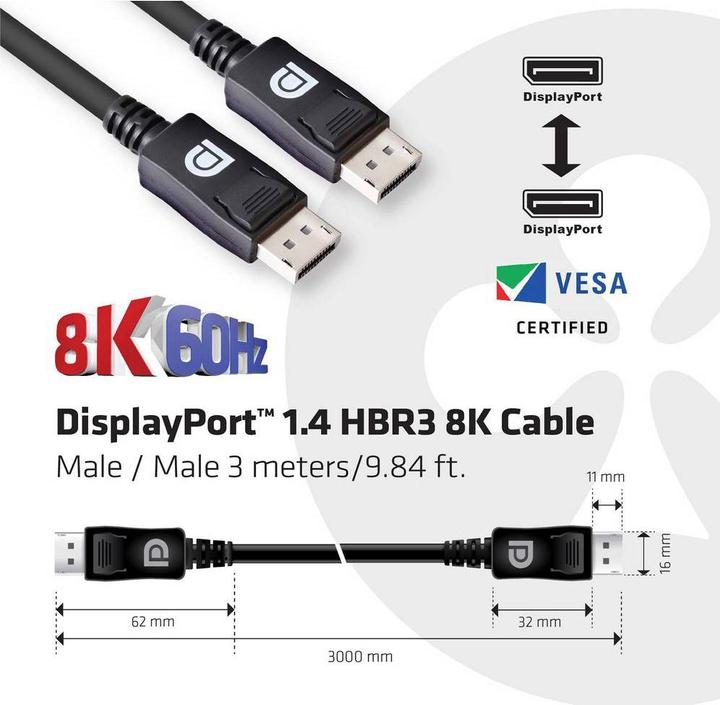 Immagine prodotto Club 3D DisplayPort — DisplayPort (3 m, DisplayPort)