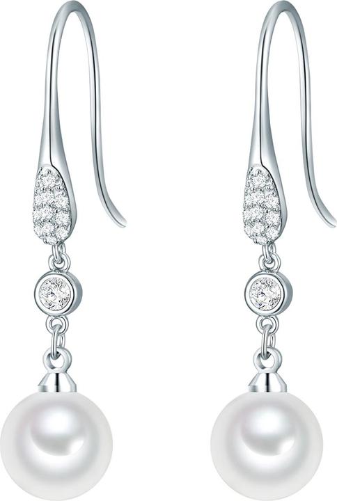 Lulu & Jane Damen Messing Glas Muschelkernperle silber - 29641 (Messing)
