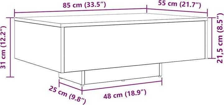 Immagine prodotto VidaXL Tavolino da caffè (85 x 55 x 31 cm)