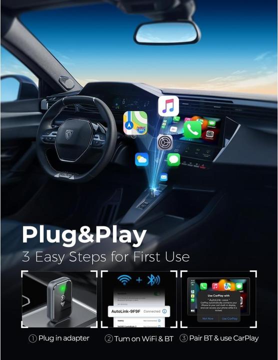 Image du produit PowerGuard 2-in-1 Wireless iOS Carplay & Android Auto Dongle