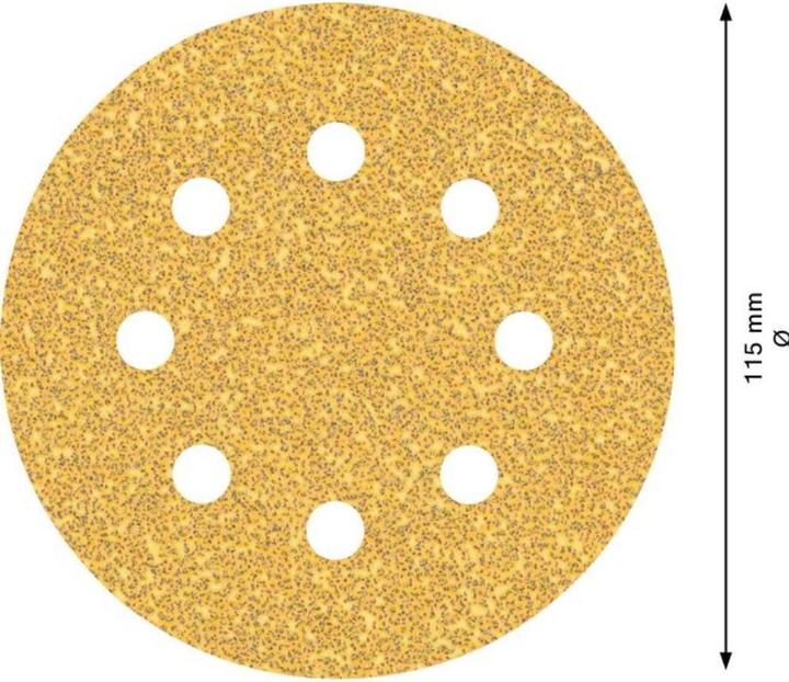 Actual product image Bosch Professional Zubehör Expert C470 Sandpaper with 8 holes for random orbital sander, 115 mm, G 40, 5 pcs. (40)