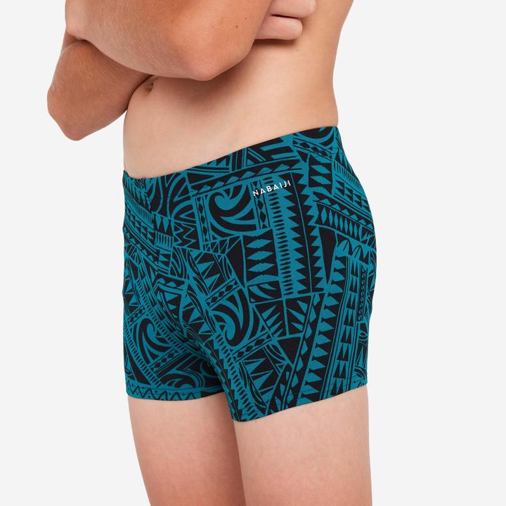 Image du produit Nabaiji Maillot boxer de bain natation Garçon - 500 Fitib fatu vert (134)
