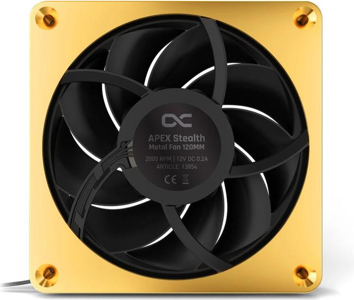 Produktbild Alphacool Apex Stealth Metal Power 120mm L?fter 3000rpm (gold/schwarz) (120 mm, 1 x)