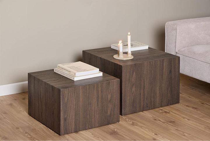 Produktbild AC Design Dice Couchtisch Travertin, raues Papier (58 x 58 x 40 cm)
