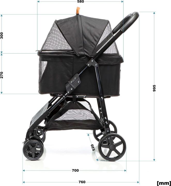 Actual product image Fudajo 2in1 Hundewagen (Dog, Breathable, Foldable)