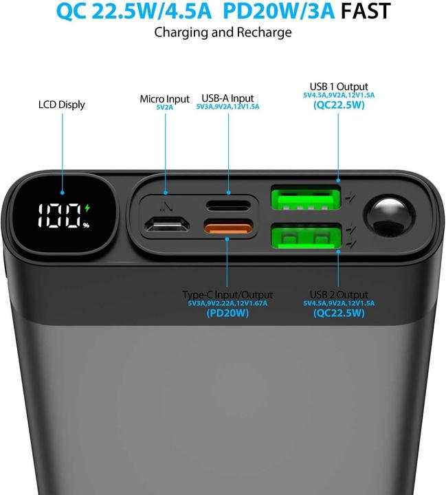 Produktbild Toospon Powerbank 50000mAh (50000 mAh, 185 Wh)