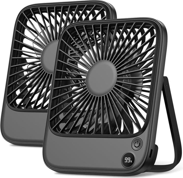 Produktbild TOPK 2er-Pack Tischventilator mit Akku (40 dB)
