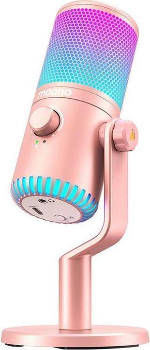 Actual product image Maono DM30RGB Microphone Pink