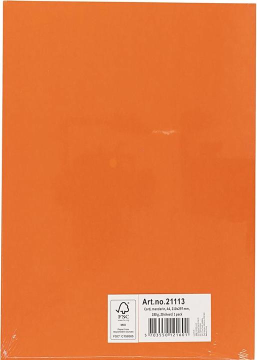 Produktbild Creativ Company Gekleurd Karton Mandarijn A4, 20 vel (180 g/m², 20 x)