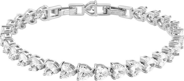Amen Heart Tennis Armband (18 cm, Silber 925)