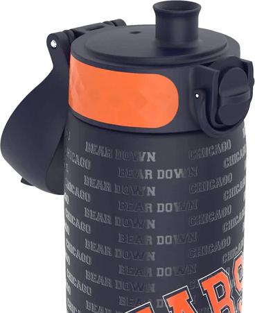ION8 NFL - Chicago Bears -Auslaufsichere schlanke Wasserflasche, Edelstahl, 600ml (0.60 l)