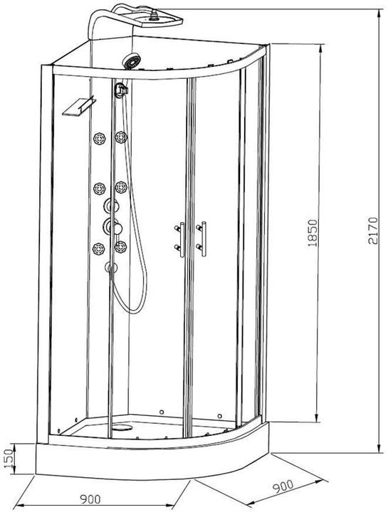 Produktbild Domoletti MASSAGE SHOWER CABIN (K1871-1 90X90CM