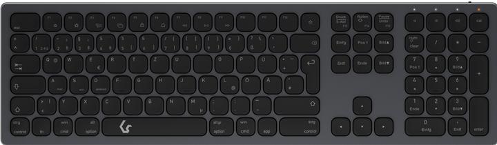 Produktbild KeySonic Full-Size Aluminium Tastatur, Bluetooth® & RF, für Win & macOS (DE, Kabellos)