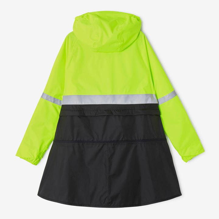 Produktbild Btwin Fahrrad Regenponcho Sichtbarkeit Tag und Nacht Kinder schwarz/neongelb (140)