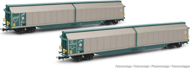 Rivarossi FS set di 2 carri a pareti scorrevoli Habillss XMPr Ep.V-VI (Traccia H0)