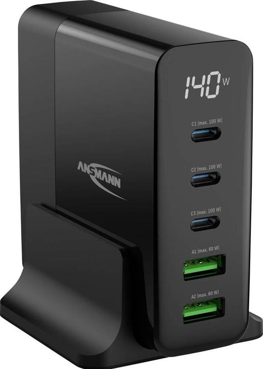 Ansmann Desktop USB Charger 5 Ports Qc Type C Pd 140w (140 W)
