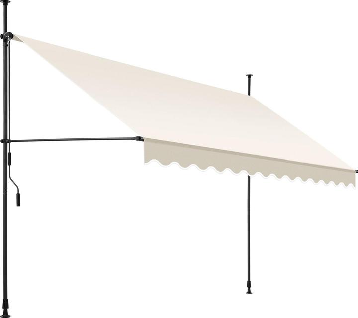 tectake Klemmmarkise mit Handkurbel (3.50 m)